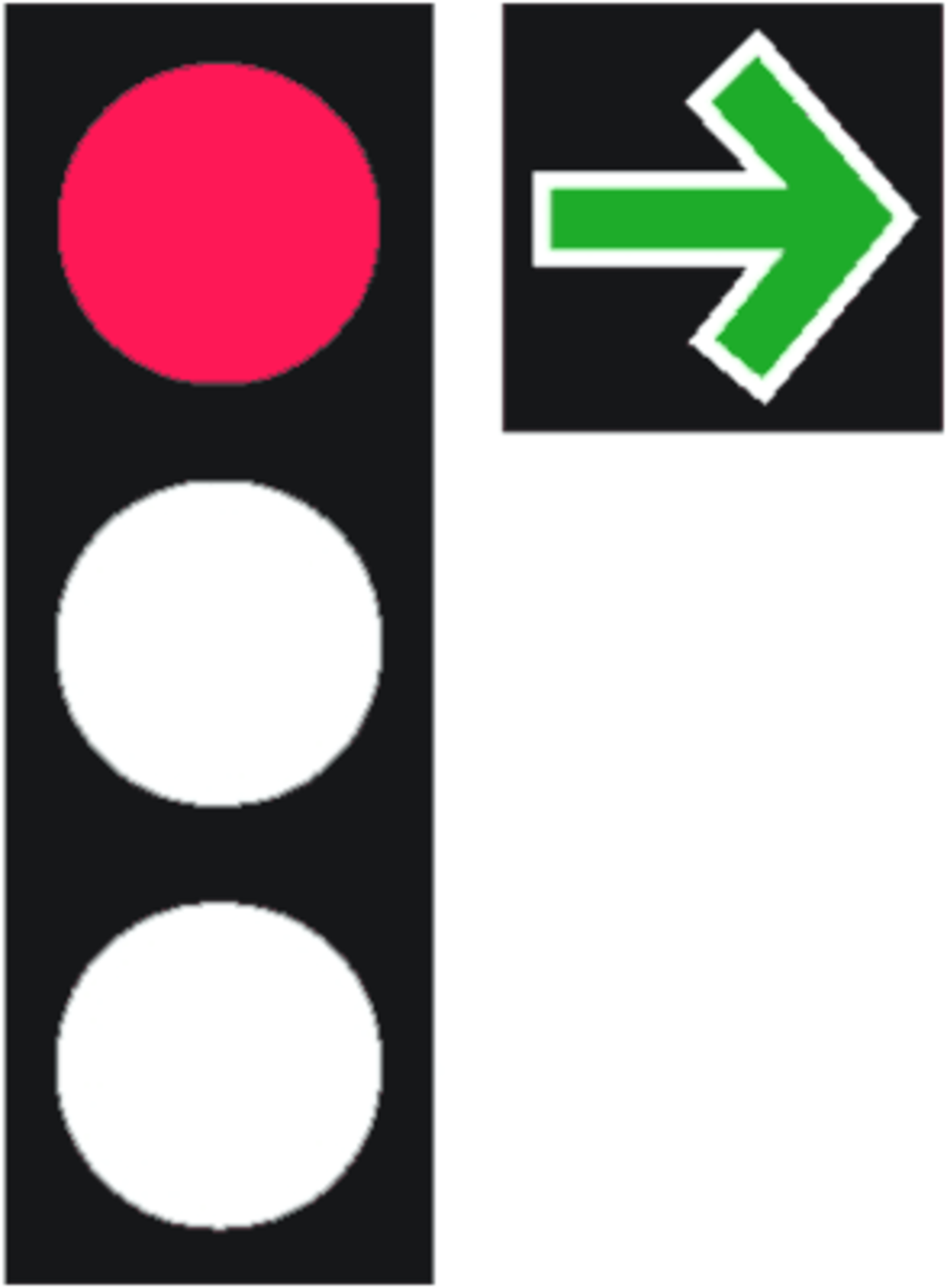 Frage 1.2.37007 Was ist bei dieser Ampel mit Grünpfeilschild erlaubt? — Online