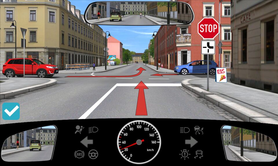 Welches Verhalten Ist Richtig Ich Muss Den Pkw Durchfahren Lassen Antwort und Erklärung zur Frage 1.3.01-047-M: Welches Verhalten ist