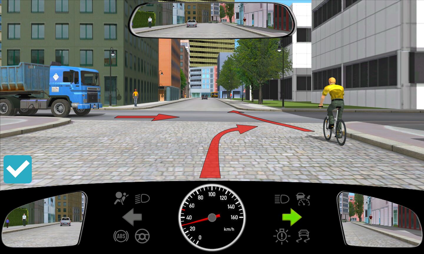 Welches Verhalten Ist Richtig Der Blaue Lkw Darf Zuerst Fahren Antwort zur Frage 1.3.01-116: Welches Verhalten ist richtig? — Online